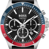  Shop Authentic Hugo Boss Troper Chronograph Black Dial Black Leather Strap Watch For Men - 1514099 - Luxxuri