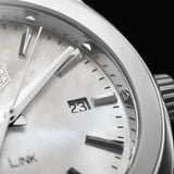  Shop Authentic Tag Heuer Link Quartz Mother of Pearl Dial Silver Steel Strap Watch for Women - WBC1310.BA0600 - Luxxuri