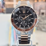  Shop Authentic Maserati SFIDA Chronograph Black Dial Two Tone Steel Strap Watch For Men - R8873640009 - Luxxuri