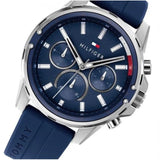  Shop Authentic Tommy Hilfiger Mason Blue Dial Blue Rubber Strap Watch for Men - 1791791 - Luxxuri
