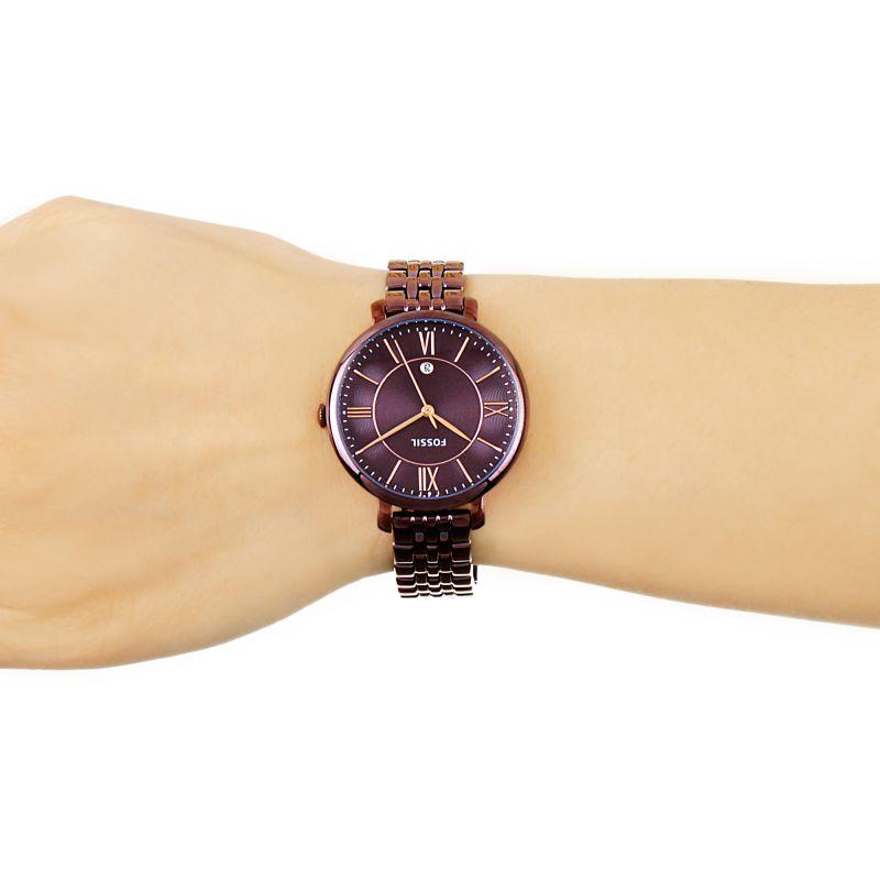  Shop Authentic Fossil Jacqueline Brown Dial Brown Steel Strap Watch for Women - ES4100 - Luxxuri