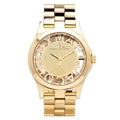 Marc Jacobs Henry Transparent Gold Dial Gold Steel Strap Watch for Women - MBM3206