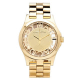  Shop Authentic Marc Jacobs Henry Transparent Gold Dial Gold Steel Strap Watch for Women - MBM3206 - Luxxuri