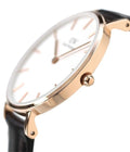  Shop Authentic Daniel Wellington Petite Sheffield White Dial Black Leather Strap Watch For Women - DW00100174 - Luxxuri