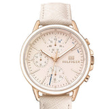  Shop Authentic Tommy Hilfiger Carly Cream Dial Cream Leather Strap Watch for Women -1781789 - Luxxuri