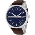  Shop Authentic Armani Exchange Hampton Chronograph Blue Dial Brown Leather Strap Watch For Men - AX2133 - Luxxuri