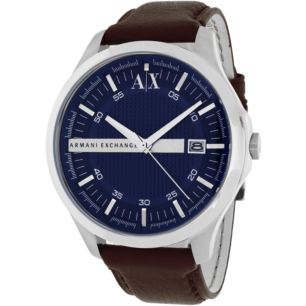  Shop Authentic Armani Exchange Hampton Chronograph Blue Dial Brown Leather Strap Watch For Men - AX2133 - Luxxuri
