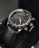  Shop Authentic Emporio Armani Mario Chronograph Black Dial Black Leather Strap Watch For Men - AR11243 - Luxxuri