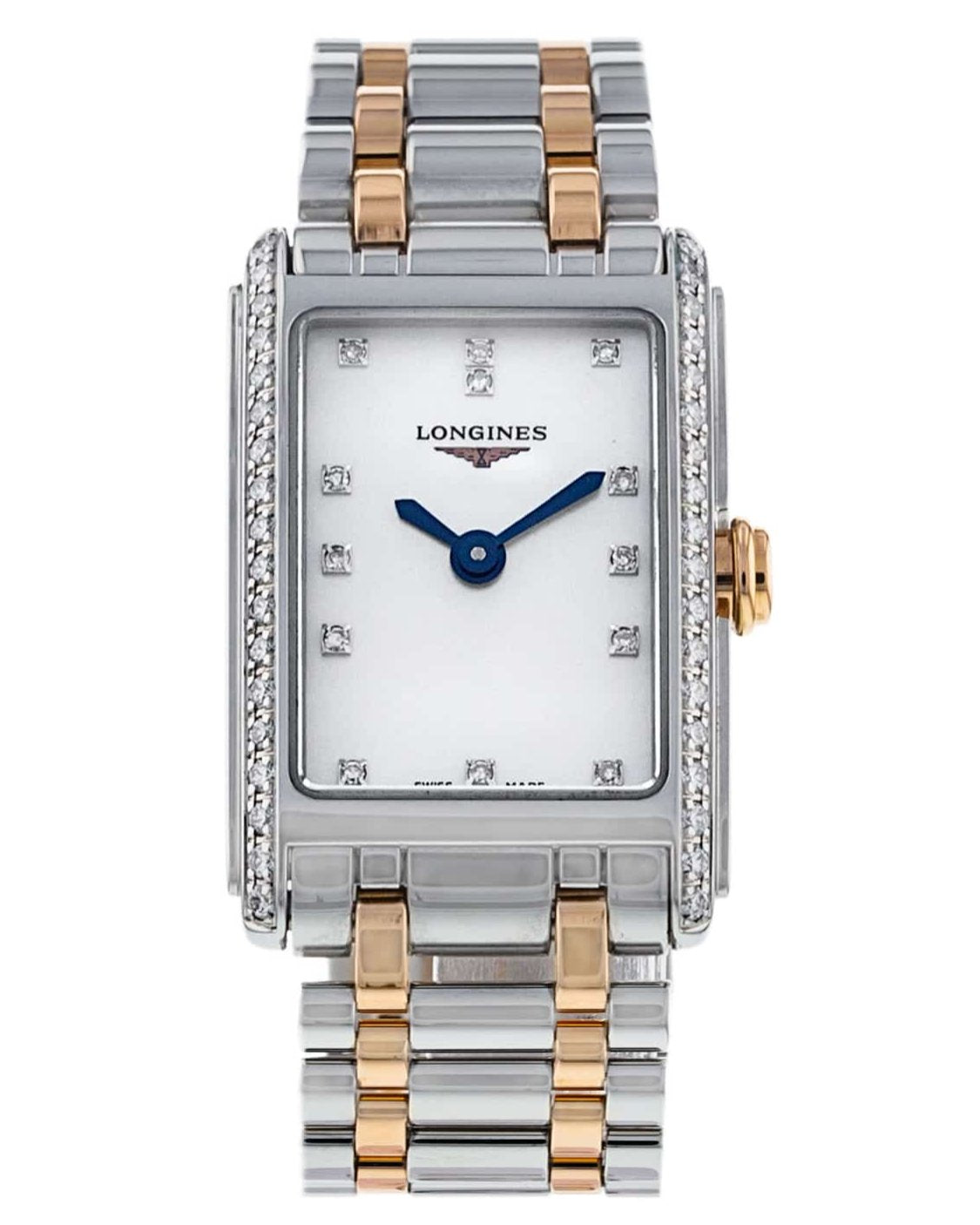  Shop Authentic Longines Dolcevita Diamonds Mother of Pearl White Dial Two Tone Steel Strap Watch for Women - L5.258.5.89.7 - Luxxuri