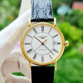  Shop Authentic Longines Presence 25.5mm Automatic White Dial Black Leather Strap Watch for Women - L4.921.2.11.2 - Luxxuri