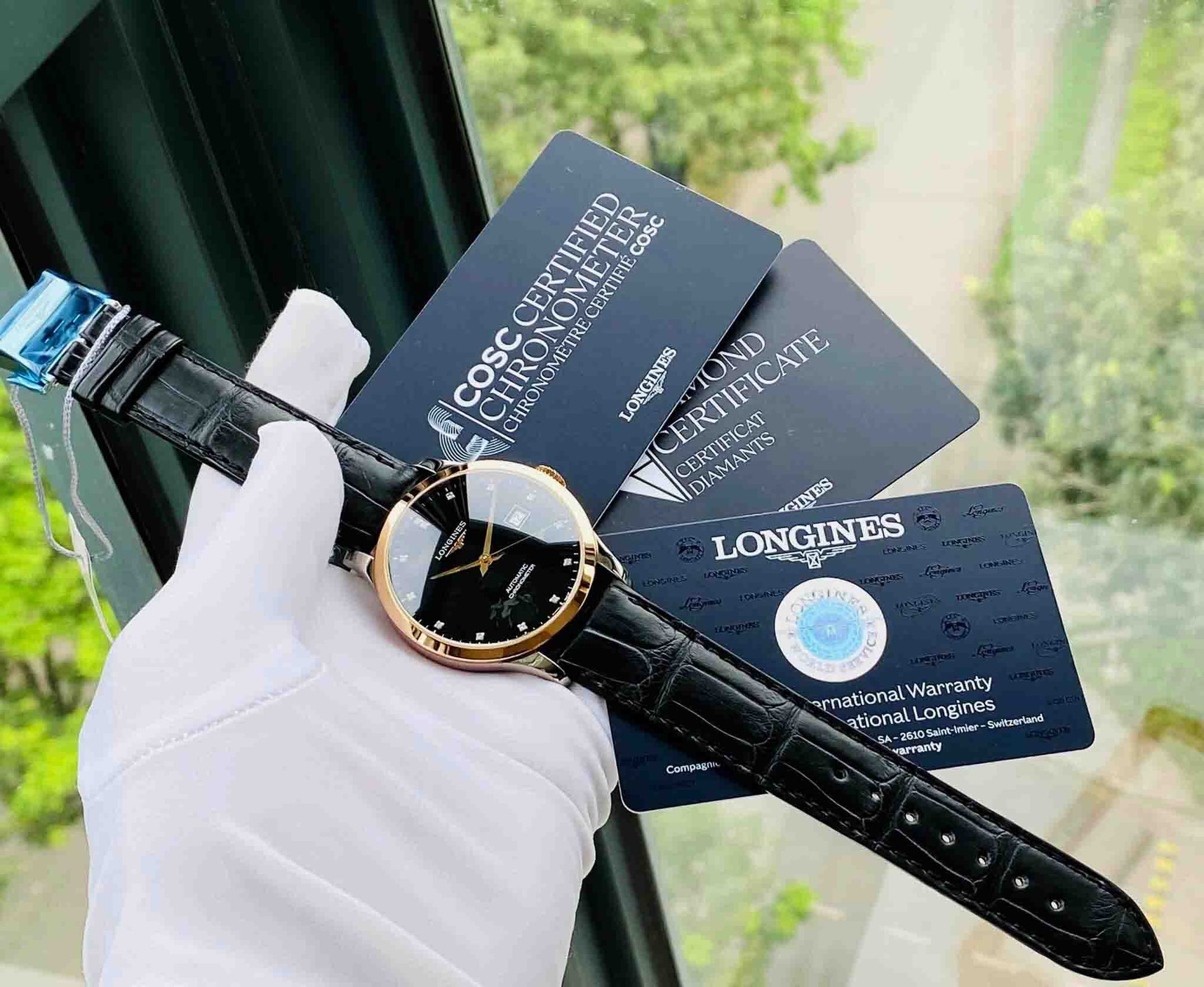  Shop Authentic Longines Record Black Dial Black Leather Strap Watch for Men - L2.821.5.57.2 - Luxxuri