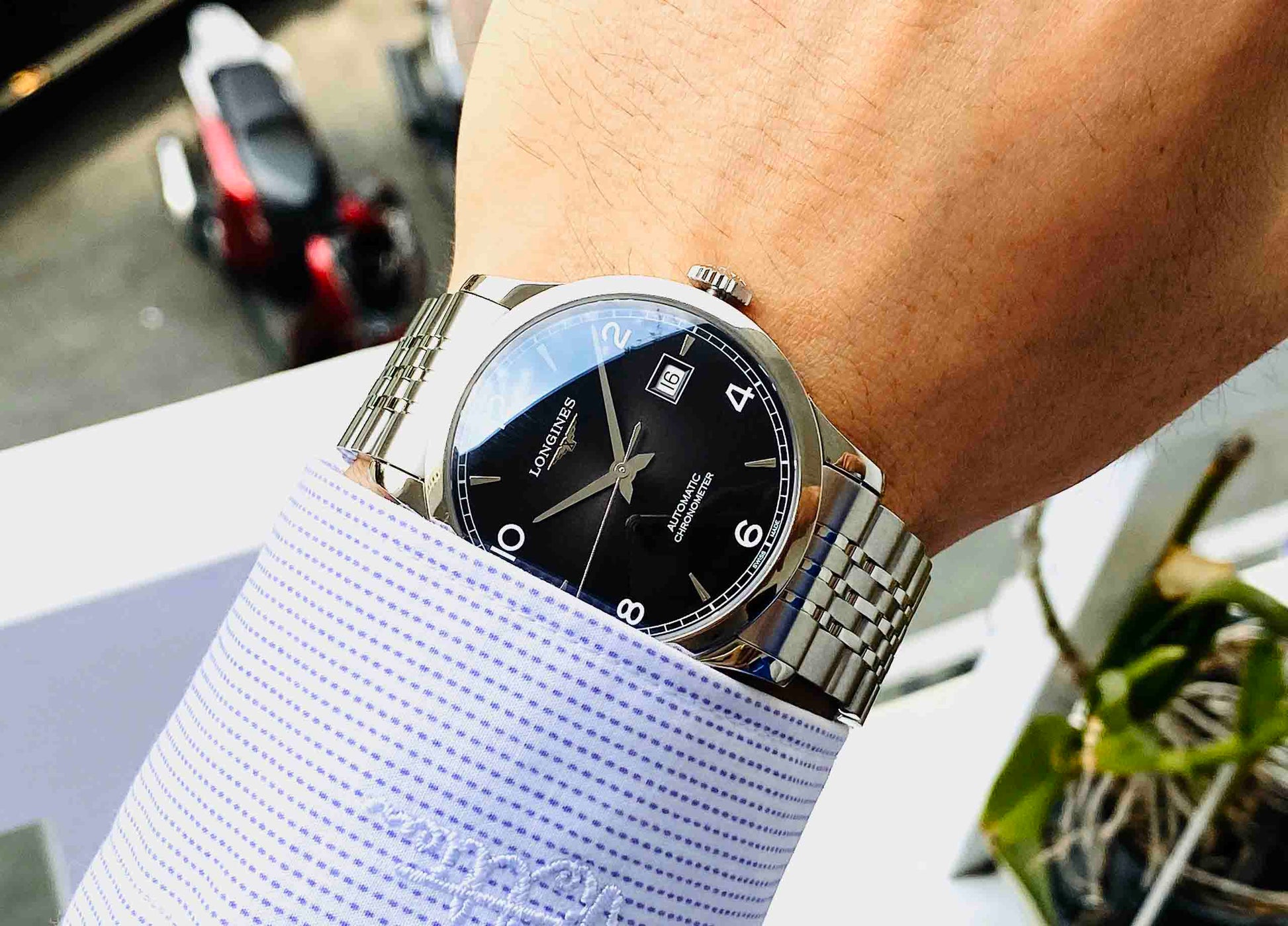  Shop Authentic Longines Record Black Dial Automatic Stainless Steel 40mm Watch for Men - L2.821.4.56.6 - Luxxuri