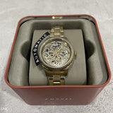  Shop Authentic Fossil Rye Automatic Skeleton Gold Dial Gold Steel Strap Watch for Women - BQ3755 - Luxxuri