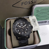  Shop Authentic Fossil Machine Chronograph Black Dial Black Steel Strap Watch for Men - FS4927 - Luxxuri