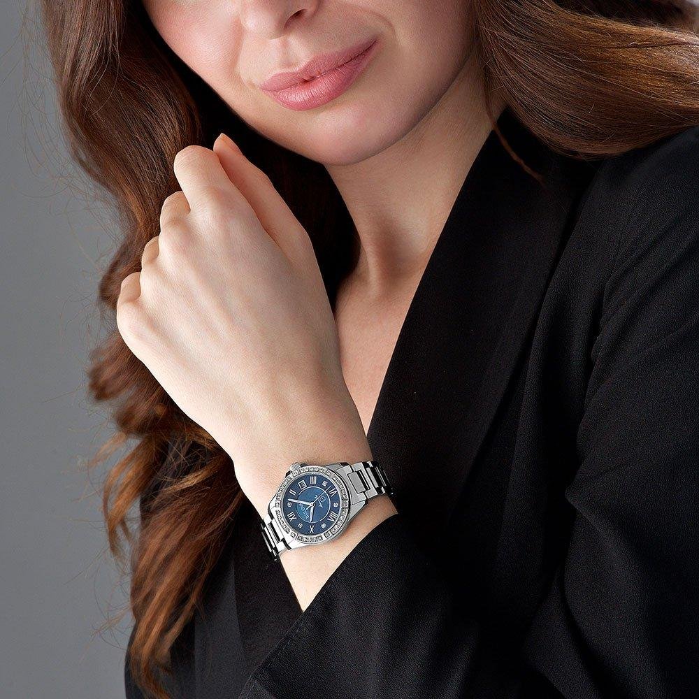  Shop Authentic Bulova Marine Star Blue Dial Silver Steel Strap Watch for Women - 96R215 - Luxxuri