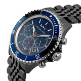  Shop Authentic Michael Kors Bayville Chronograph Blue Dial Grey Steel Strap Watch For Men - MK8727 - Luxxuri