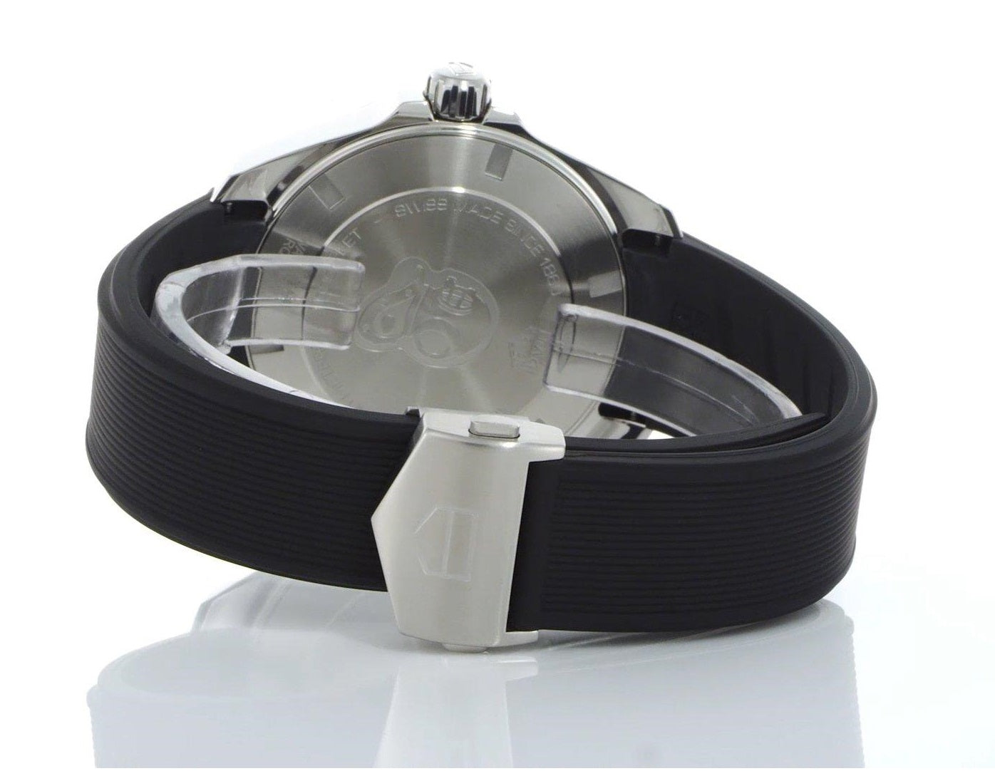  Shop Authentic Tag Heuer Aquaracer Calibre 5 Automatic Black Dial Black Rubber Strap Watch for Men - WAY201A.FT6142 - Luxxuri