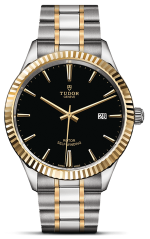  Shop Authentic Tudor Style Automatic Black Dial Two Tone Steel Strap Watch for Men - M12713-0005 - Luxxuri