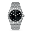 Tudor Royal Automatic Diamonds Black Dial Silver Steel Strap Watch for Men - M28600-0004