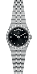 Tudor Royal Automatic Diamonds Black Dial Silver Steel Strap Watch for Men - M28600-0004