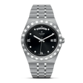 Tudor Royal Automatic Diamonds Black Dial Silver Steel Strap Watch for Men - M28600-0004