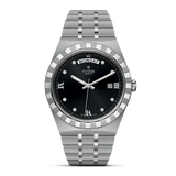  Shop Authentic Tudor Royal Automatic Diamonds Black Dial Silver Steel Strap Watch for Men - M28600-0004 - Luxxuri