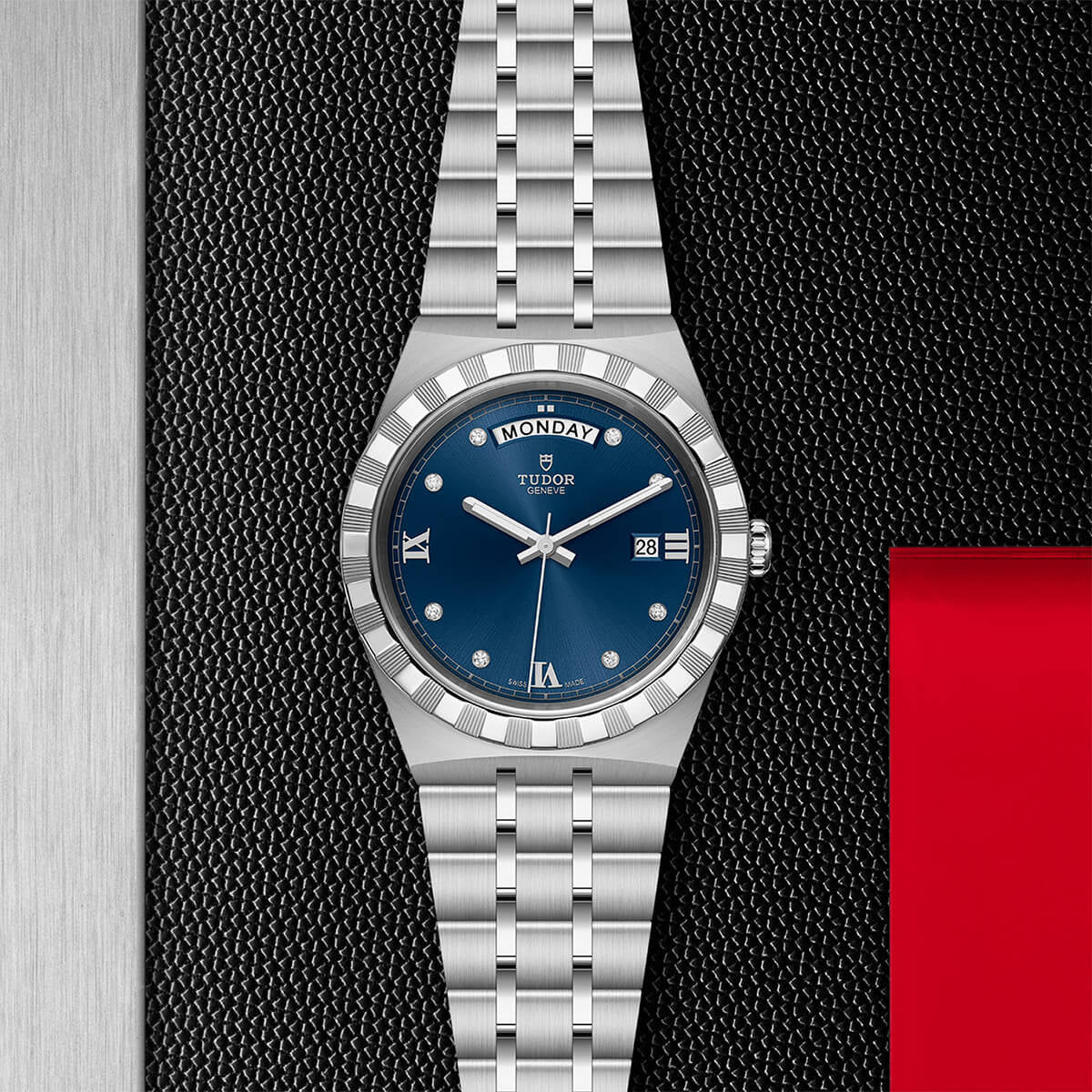  Shop Authentic Tudor Royal Automatic Diamonds Blue Dial Silver Steel Strap Watch for Men - M28600-0006 - Luxxuri