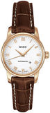 Shop Authentic Mido Baroncelli III Automatic White Dial Brown Leather Strap Watch For Women - M7600.3.26.8 - Luxxuri