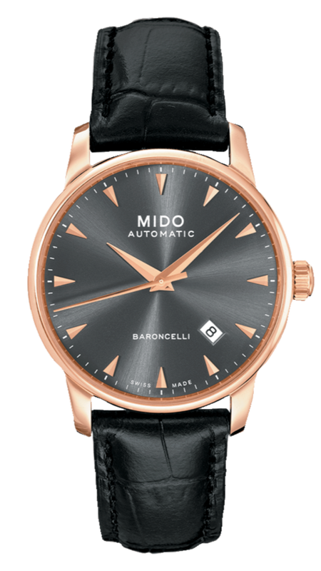  Shop Authentic Mido Baroncelli III Automatic Grey Dial Black Leather Strap Watch For Men - M8600.3.13.4 - Luxxuri