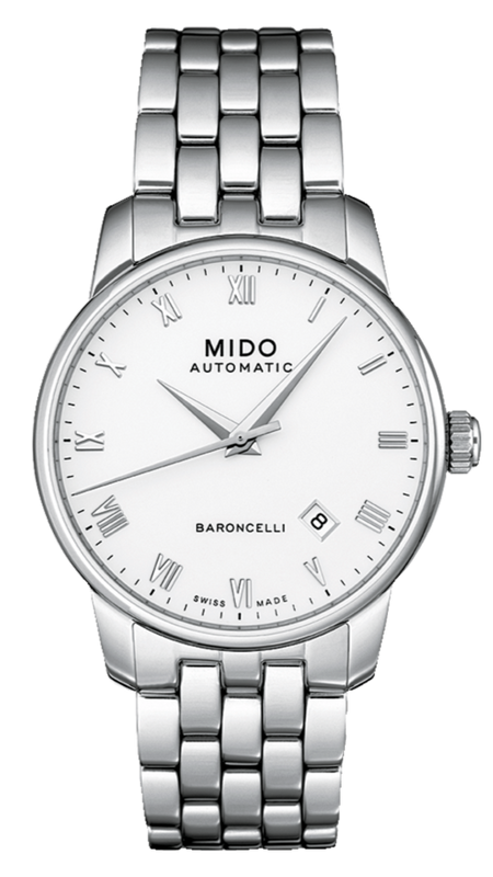 Shop Authentic Mido Baroncelli II Automatic White Dial Silver Steel Strap Watch For Men - M8600.4.26.1 - Luxxuri