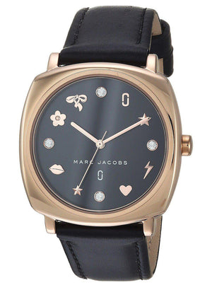  Shop Authentic Marc Jacobs Mandy Black Dial Black Leather Strap Watch for Women - MJ1565 - Luxxuri