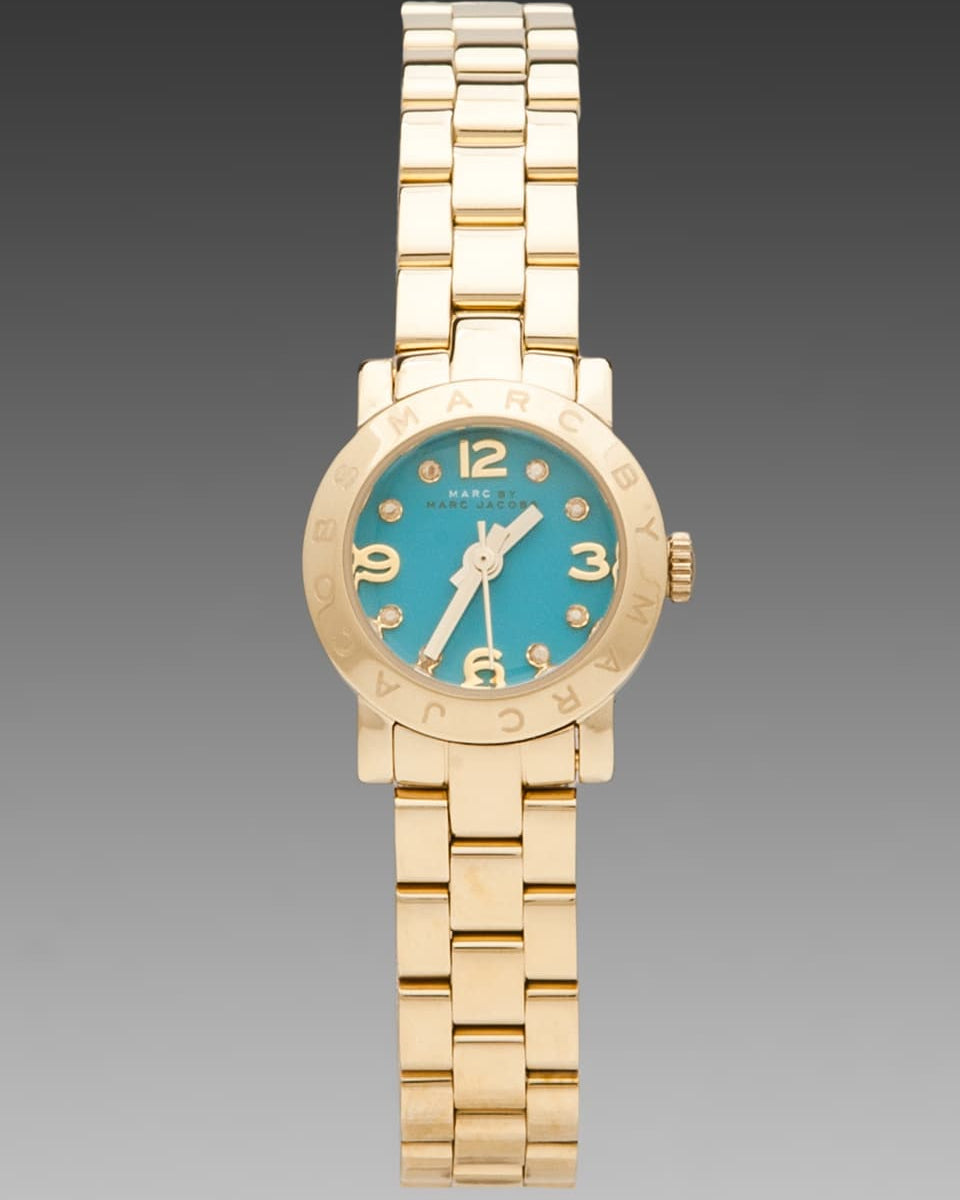  Shop Authentic Marc Jacobs Amy Dinky Blue Dial Gold Steel Strap Watch for Women - MBM3229 - Luxxuri