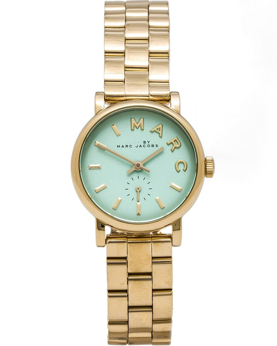  Shop Authentic Marc Jacobs Baker Mint Green Dial Gold Steel Strap Watch for Women - MBM3284 - Luxxuri