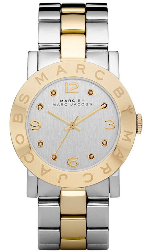  Shop Authentic Marc Jacobs Amy Silver Dial Two Tone Steel Strap Watch for Women - MBM3139 - Luxxuri
