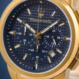  Shop Authentic Maserati Successo Chronograph Blue Dial Gold Steel Strap Watch For Men - R8873621021 - Luxxuri
