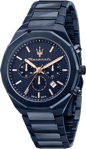  Shop Authentic Maserati Stile Chronograph Blue Dial Blue Steel Strap Watch For Men - R8873642008 - Luxxuri