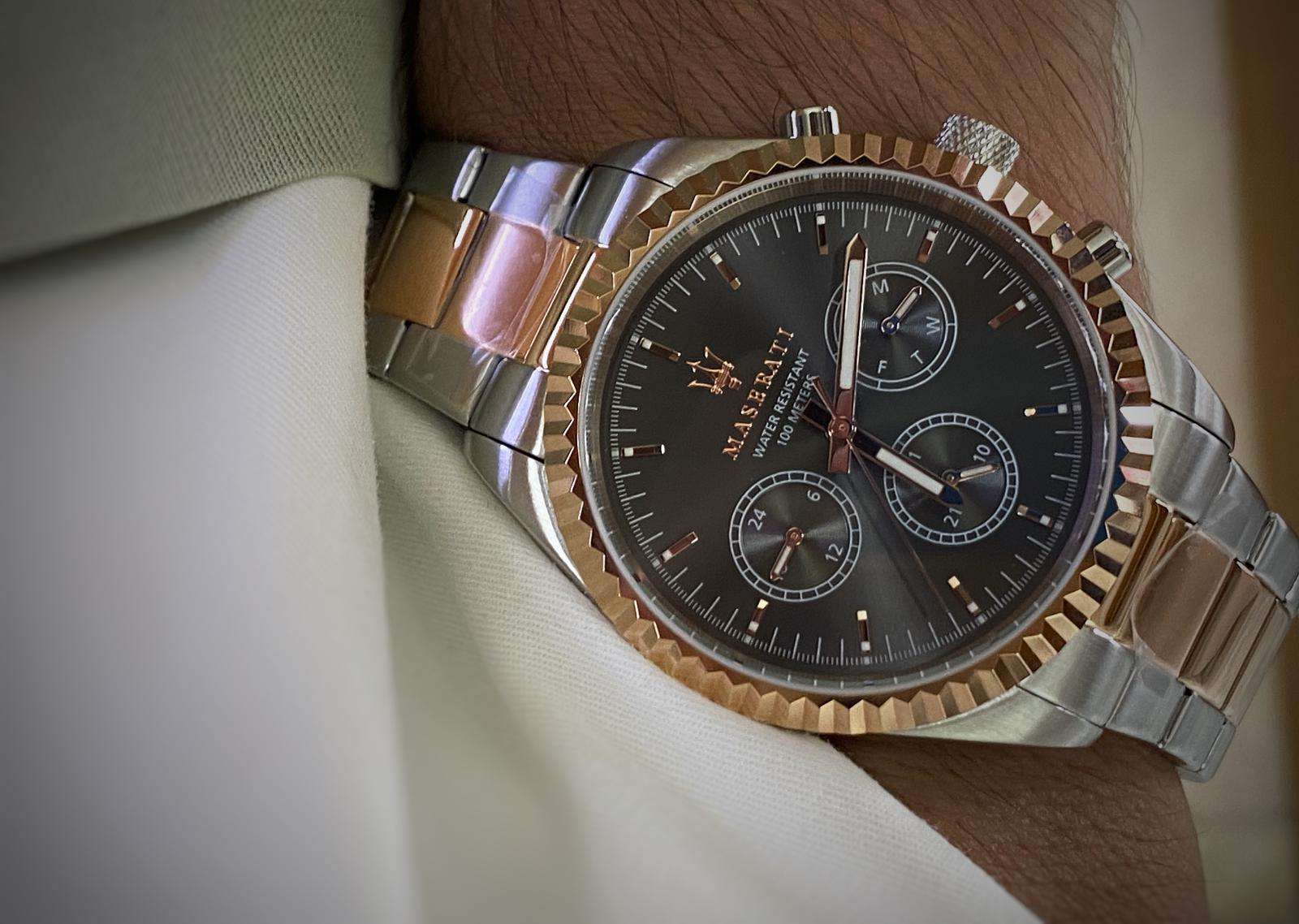  Shop Authentic Maserati Competizione Analog Black Dial Two Tone Stainless Steel Strap Watch For Men - R8853100020 - Luxxuri