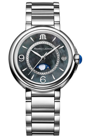  Shop Authentic Maurice Lacroix Fiaba Moonphase Blue Dial Silver Steel Strap Watch for Women - FA1084-SS002-420-1 - Luxxuri