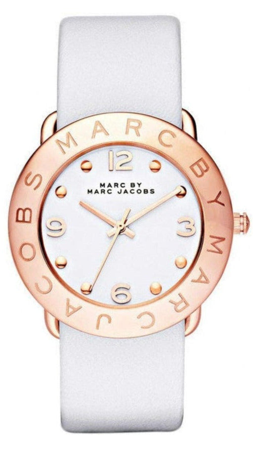 Shop Authentic Marc Jacobs Amy White Dial White Leather Strap Watch for Women - MBM1180 - Luxxuri