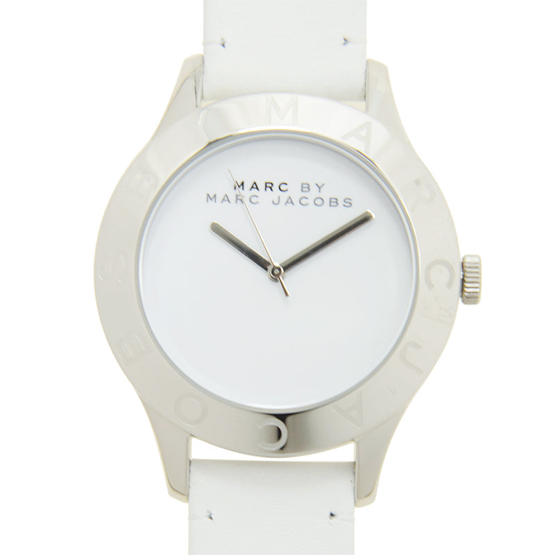  Shop Authentic Marc Jacobs Blade White Dial White Leather Strap Watch for Women - MBM1200 - Luxxuri