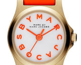  Shop Authentic Marc Jacobs Henry Dinky White Dial Orange Leather Strap Watch for Women - MBM1236 - Luxxuri