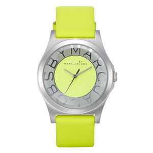  Shop Authentic Marc Jacobs Henry Skeleton Neon Yellow Dial Yellow Leather Strap Watch for Women - MBM1242 - Luxxuri