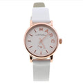 Marc Jacobs Baker White Dial White Leather Strap Watch for Women - MBM1284