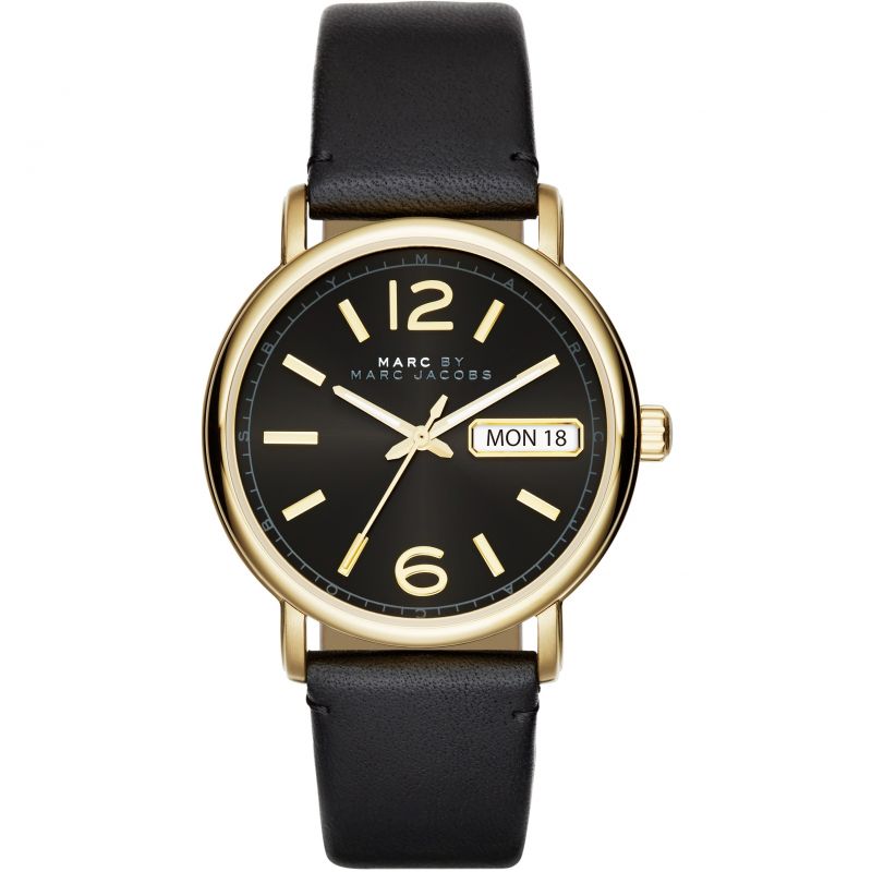  Shop Authentic Marc Jacobs Fergus Black Dial Black Leather Strap Watch for Women - MBM8651 - Luxxuri