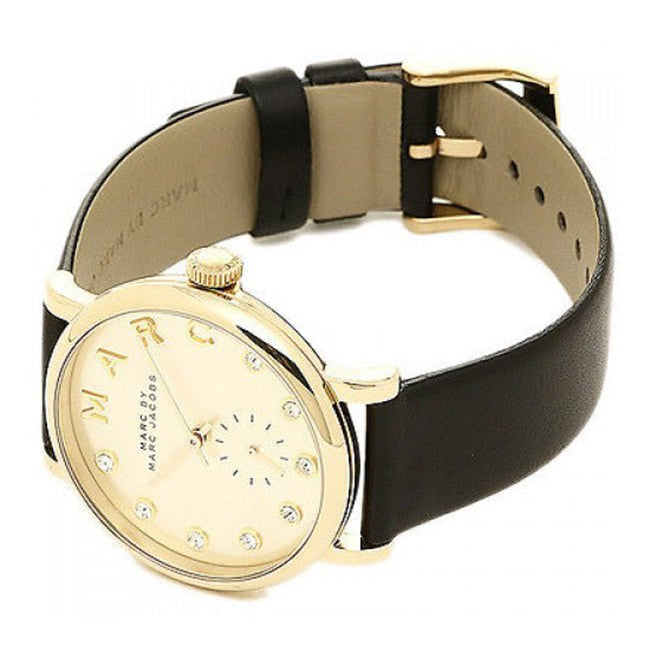  Shop Authentic Marc Jacobs Baker Gold Dial Black Leather Strap Watch for Women - MBM1399 - Luxxuri