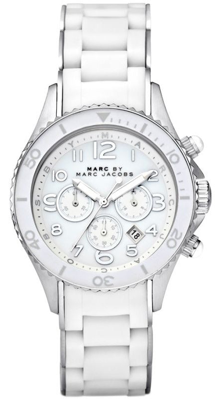  Shop Authentic Marc Jacobs Rock White Dial White Silicone Strap Watch for Women - MBM2545 - Luxxuri