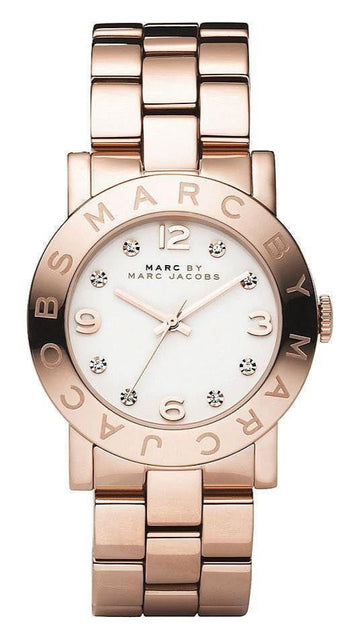  Shop Authentic Marc Jacobs Amy White Dial Rose Gold Steel Strap Watch for Women - MBM3077 - Luxxuri