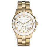  Shop Authentic Marc Jacobs Blade Chronograph White Dial Gold Steel Strap Watch for Women - MBM3081 - Luxxuri