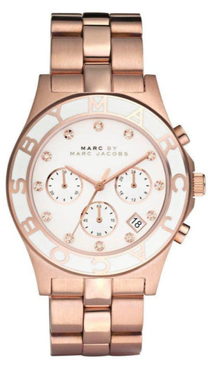  Shop Authentic Marc Jacobs Blade Chronograph White Dial Rose Gold Steel Strap Watch for Women - MBM3082 - Luxxuri