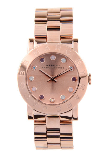 Marc Jacobs Amy Dexter Rose Gold Dial Rose Gold Steel Strap Watch for Women - MBM3216